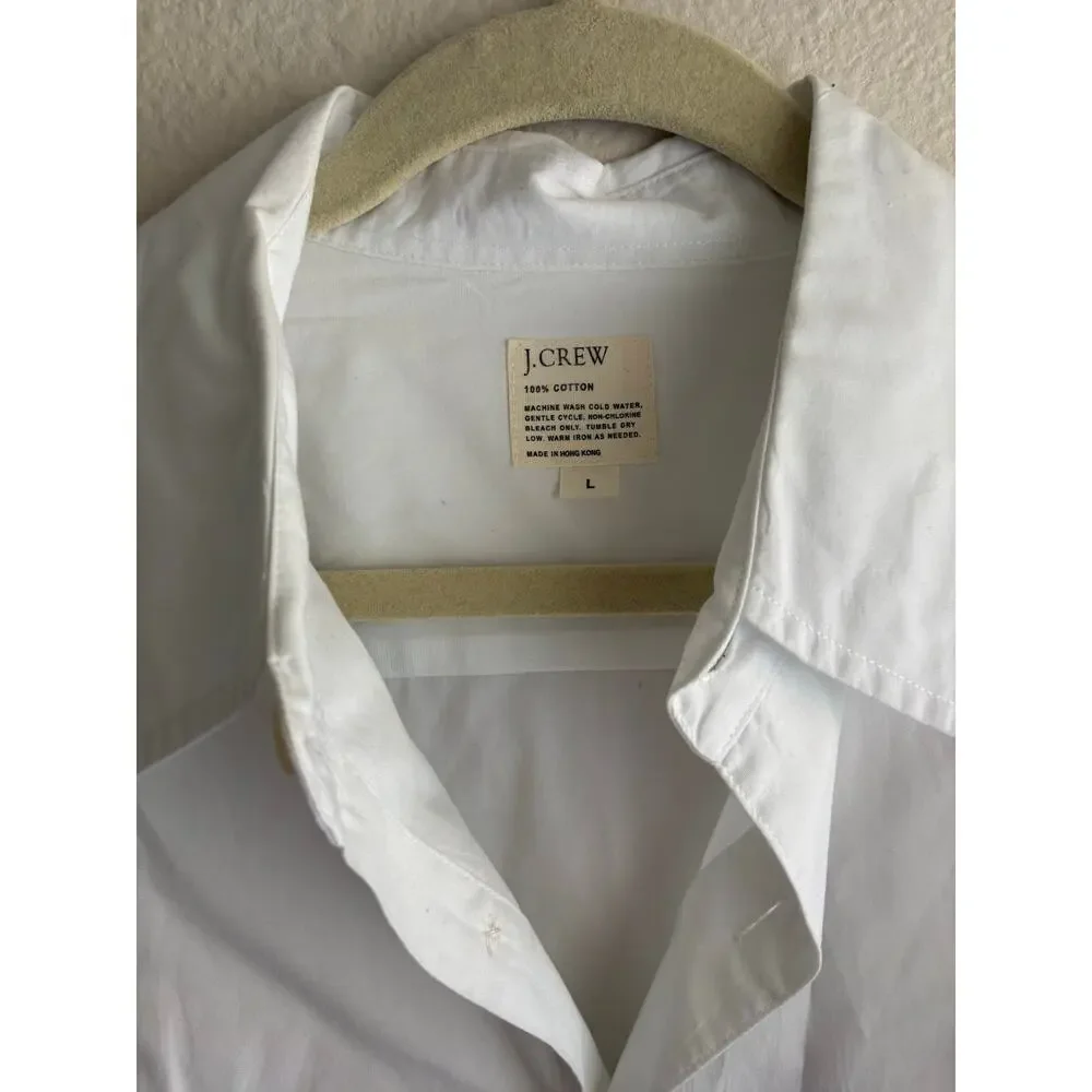 J. Crew White Tropical Hawaiian shirt Button Up vacation summer beach resort